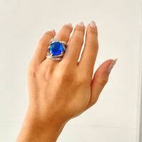 Anillo plata oro florida